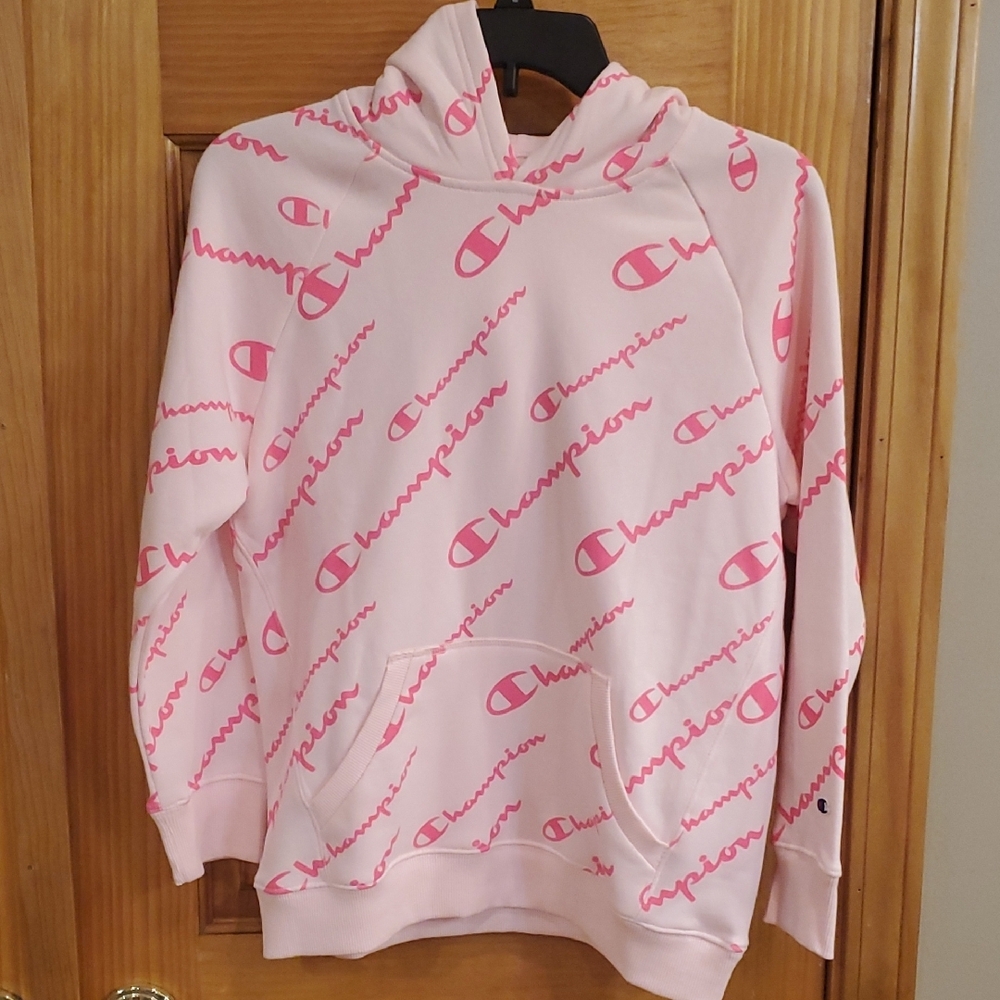 Champion Pink Logo Hoodie